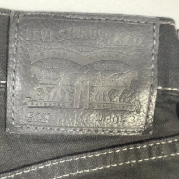 Levi's 522 Wedgie Style Black Capri Pedal Pusher Jeans Size 30 - Picture 10 of 14